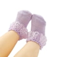 thumbnail image 1 of Baby Girls Lace Socks, Solid Color Soft Ruffled Anklet for Infant, Little Kids, 1 of 6