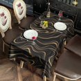 thumbnail image 2 of Black Gold Marble Pattern Rectangle Tablecloth 60"x102",Waterproof Polyester Rectangle Table Cloth, Wipeable Spillproof Polyester Tablecloth for Dining, Camping, Indoor and Outdoor, 2 of 6