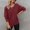 Wine #006, variant on Oversized Sweatshirt for Women Waffle Knit Crewneck Sweatshirts Long Sleeve Side Slits Casual Pullover Tops, S-2XL