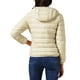 thumbnail image 3 of Abrigo corto de plumas para mujer INSPIRE CHIC, ligero y empaquetable, con capucha, invierno, color blanco albaricoque, talla XL, 3 of 5