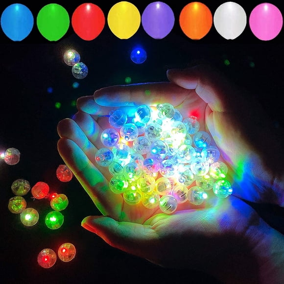 Luces LED para globos Aogist, 50 unidades, 5 colores mezclados con baterías