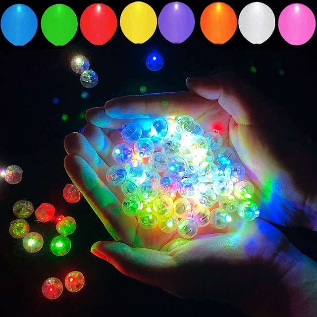 Luces LED para globos Aogist, 50 unidades, 5 colores mezclados con baterías