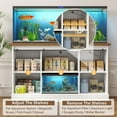 thumbnail image 3 of SELOOYE 55-75 Gallon Fish Tank Stand with Sliding Barn Doors & Power Outlet, Heavy Duty Aquarium Stand with Cabinet Storage for Fish Tank, Turtle Tank, Reptile Terrarium, 1000LBS Capacity, White, 3 of 9