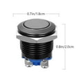 thumbnail image 2 of 2pcs 16mm Momentary Push Button Black Shell Switch Door Industrial Reset Switch, 2 of 7