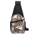 thumbnail image 3 of Disketp Sling Backpack,Multipurpose Crossbody Shoulder Bag Travel Hiking Daypack-Rabbits on Floral, 3 of 6