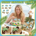 thumbnail image 2 of Birthday Candle Number Island Style Blue White Brown with Sun and Tree Cartoon Creative Party Cake Topper Decoration, Tropical Numeric Candle for Celebration, Paradise Themed Cake Decor, 2 of 6