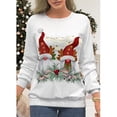 thumbnail image 1 of Jersey de Navidad para mujer, blusa suelta, sudaderas para mujer, camisetas de manga larga de Navidad (blanco 3XL), 1 of 2