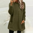 thumbnail image 1 of WILLBEST Fall Womens Tops Womens Winter Coat Loose Wool Jacket Long Sleeved with Pockets, 1 of 6