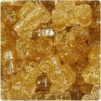 BeadTin Gold Sparkle 25mm Car Pony Beads (24pcs)