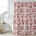 thumbnail image 6 of Farmhouse Red Shower Curtain Set - 48" x 72" Washable Bathtub Curtain with 12 Hooks, Vintage Flower Leaf Botanical Plant Waterproof Fabric Stall Shower Curtains for Bathroom/Bathtub Décor, 6 of 6