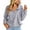 C-Grey358, variant on DHFJKG Quarter Zip Sweatshirts For Women Double-Sided Plush Solid Color Long Sleeve Collared Pullover Trendy Tops
