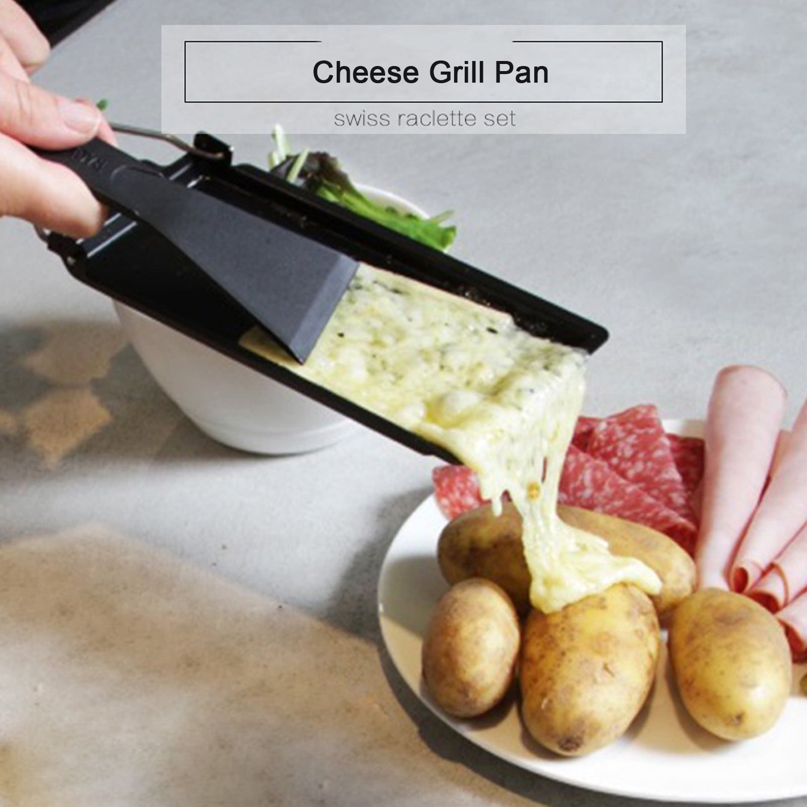  Mini Cheese Raclette, Portable Foldable Non-Stick Raclette  Grill, Candlelight Cheese Melter Pan, with Spatula : Acogedor: Home &  Kitchen