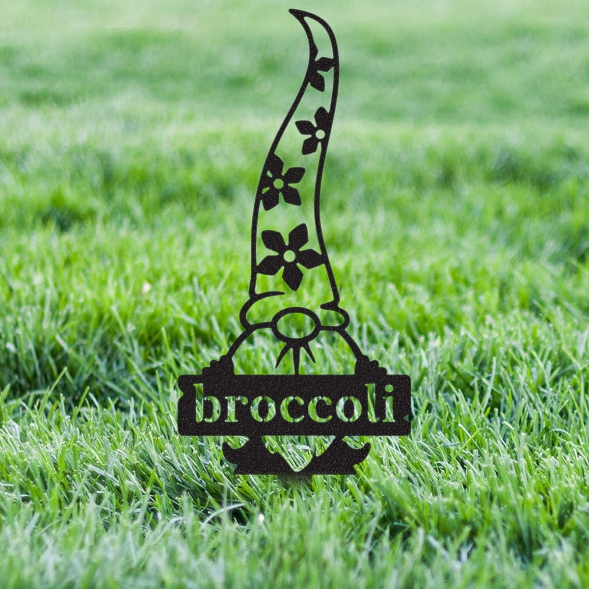 Littleduckling Garden Gnomes Plant Markers Fruit and Vegetable Seed Labels Metal Plant Sign Cute