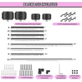 thumbnail image 4 of Black Double Corner Window Curtain Rods with Aluminum End Cap Finials and Brackets,1 Inch Diameter Dual Bay Window Curtain Rods, Adjustable 2 Sided 36-72 Inch Double Drapery Rod, 4 of 12