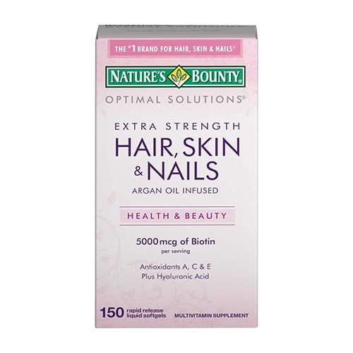 Natures Bounty 5000 Mcg Of Biotin Hair Skin And Nails Caplets - 150 Ea, 6 Pack