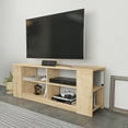 thumbnail image 2 of Space 55'' Modern TV Stand Console Table Entertainment Center for Up to 65'' TVs Natural Oak Finish, 2 of 6