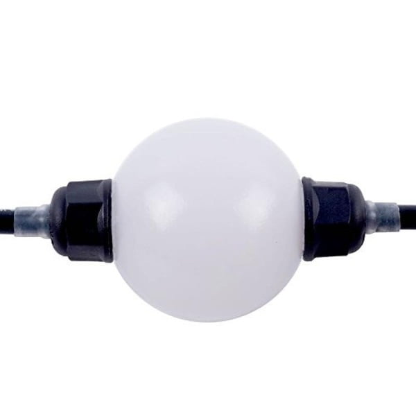 Vickerman 300mm RGB Opaque Sphere 21 LEDs 2.5 Watts 36 Bit single sided. Specifications - 12V DC PE plastic outdoor rated.