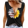 thumbnail image 1 of Camisetas para las Mujeres Día de la Independencia Impresión Suelta Cuello Redondo sin Mangas, Camisetas de Verano para las Mujeres, 1 of 4