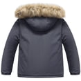 thumbnail image 2 of Chrisuno Boys Essential Winter Coat Heavyweight Fleece Jacket Cotton Windproof Windbreaker Ski Jacket Grey 4-5, 2 of 5