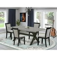 thumbnail image 2 of East West Furniture X-Style 5-Piece Wood Dining Set in Black/Cement/Shitake Gray, 2 of 2