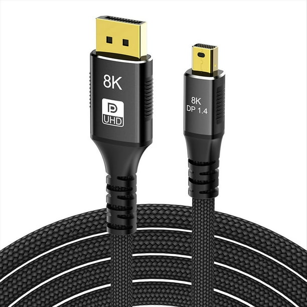Cable Adaptador Mini DP A DP 1.4 Cables de Datos de Vídeo 8K 60Hz para Monitor 1 Metros
