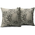 thumbnail image 2 of Dahlia Pillow Covers 16x16 Set of 2 Rustic Summer Rust Geometric Floral Black Cream Outdoor Decorative Throw Pillows Farmhouse Pillowcases Linen Cushion Case Decor for Home Sofa Couch Bed, 2 of 6