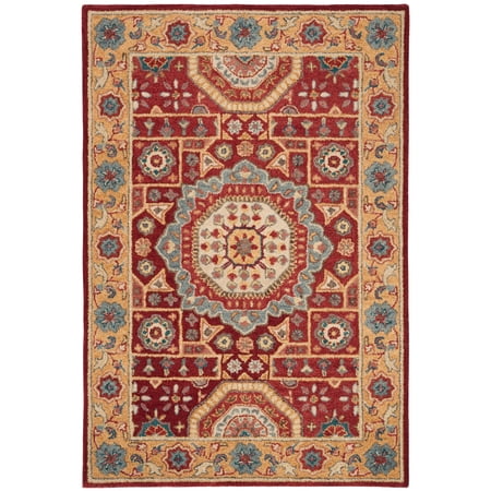 SAFAVIEH Antiquity Kynaston Traditional Wool Area Rug, Red/Orange, 3' x 5'