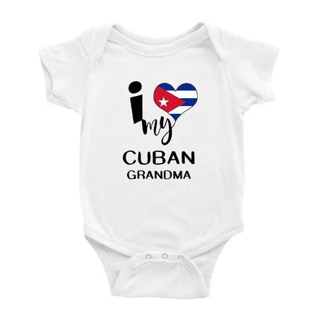 

I Heart My American Grandma United States Love Flag Infant Romper Baby Bodysuit (White 12-18 Months)