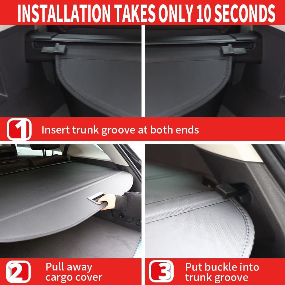 For Chevrolet Equinox GMC Terrain 2018 2019 2020 2021 2022 2023 2024 Retractable Cargo Cover for Chevy Equinox GMC Terrain 2018-2024 Suv Accessories Rear Trunk Security Shield Shade Cover, Black