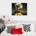 thumbnail image 4 of Nawypu Moon Ocean Canvas Wall Art Abstract Night Scene Coastal Artwork Landscape Picture Prints Tree Framed Decor (gold and black), 4 of 4