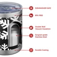 thumbnail image 4 of 12oz Tumblers Black Christmas Snowflake Pattern Vacuum Insulated Stainless Steel Travel Tumbler Cups Mug with Lid and Straw for Beer,Coffee,Beverages with Cleaning Brush for Cold & Hot Drinks, 4 of 5
