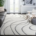 thumbnail image 2 of SAFAVIEH Florida Tamzen Abstract Shag Area Rug, Cream/Grey, 9'6" x 13', 2 of 14