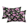 thumbnail image 2 of Pink Mushroom Satin Pillowcase 20''x26'' Double-Sided Print Soft Wrinkle Resistant, 2 of 9