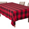 thumbnail image 2 of SARO 9025.R65140B 65 x 140 in. Rectangle Buffalo Plaid Check Pattern Design Cotton Tablecloth  Red, 2 of 4