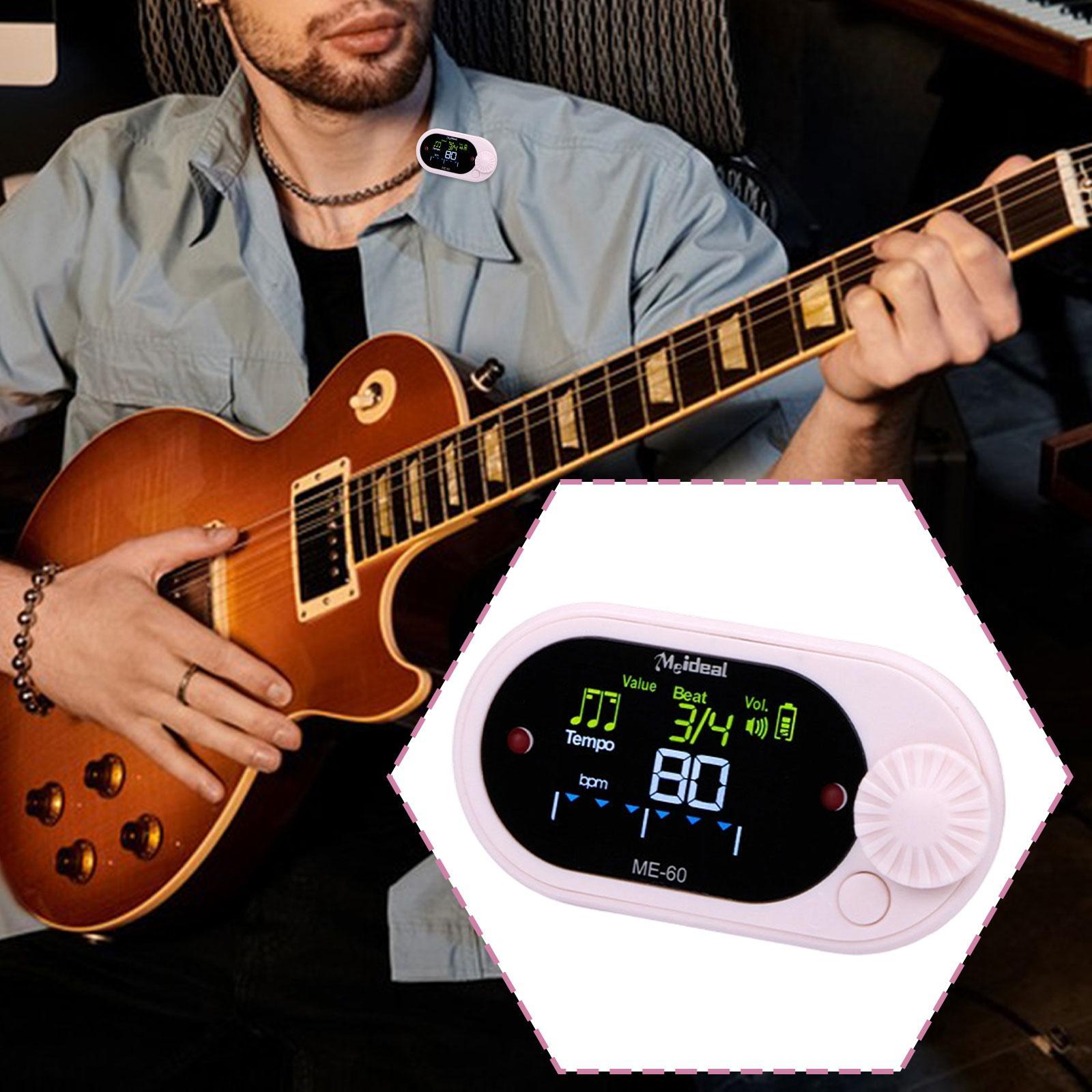 Electronic Metronome Portable Digital Display Adjustable Volume for Piano Guitar Musicians Practice