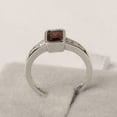 thumbnail image 2 of 2Ct Emerald Cut Lab Created Red Garnet Bezel Set Solitaire Ring 14k White Gold Plated Silver, 2 of 5
