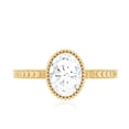 thumbnail image 5 of Rosec Jewels Moissanite Solitaire Engagement Ring 1 Carat - Vintage Style Ring (6X8 mm Oval, D-VS1 Quality Certified), 14K Yellow Gold, US 3.00, 5 of 9