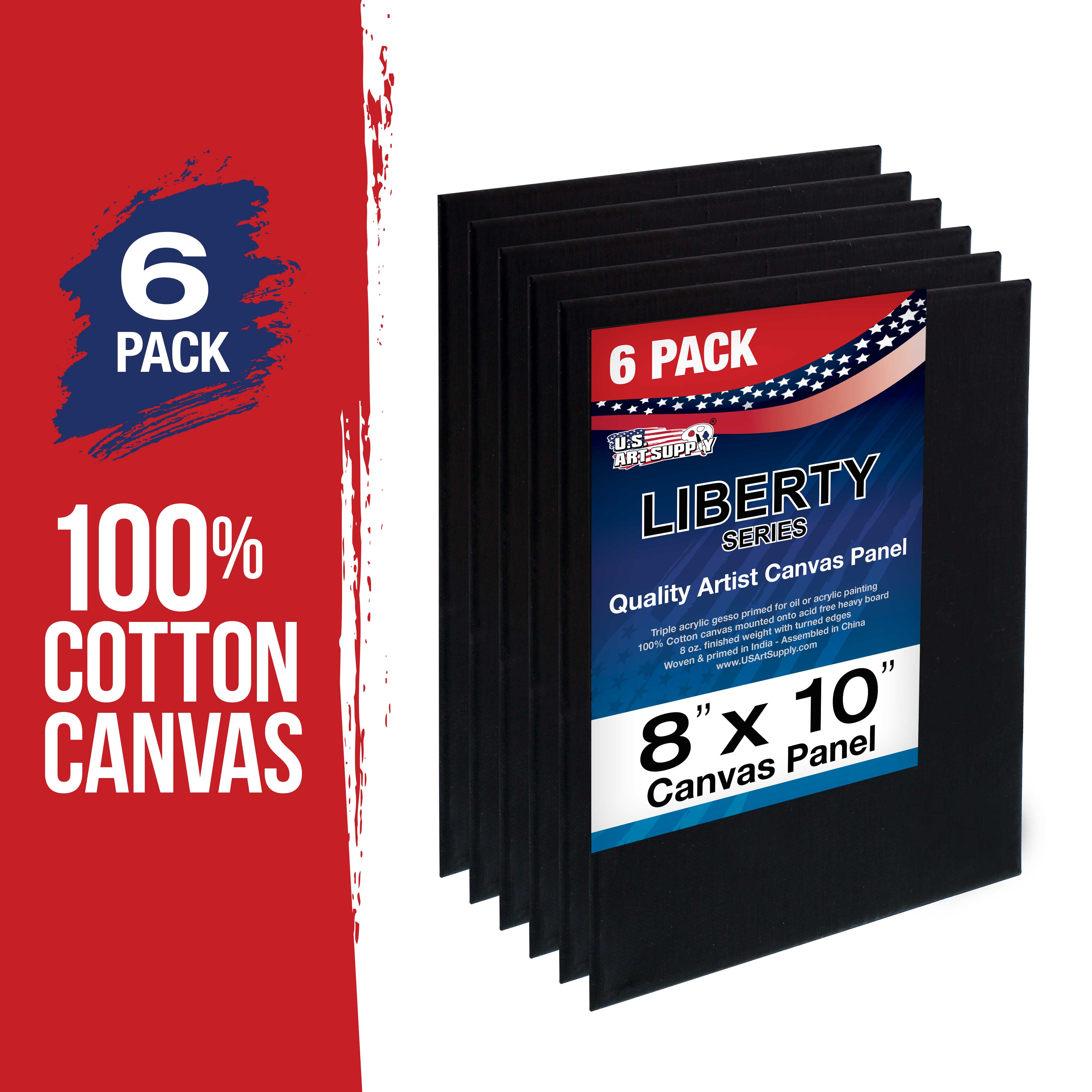 U.S. Art Supply 8x10 Black Canvas Panels, 6-Pack photo 2
