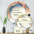 thumbnail image 3 of Designart "Marble Clouds in Blue and Beige I" Fractals Round Wall Mirror - Modern Oval Printed Decorative Oversized Mirror - Multiple Color Options, 3 of 4