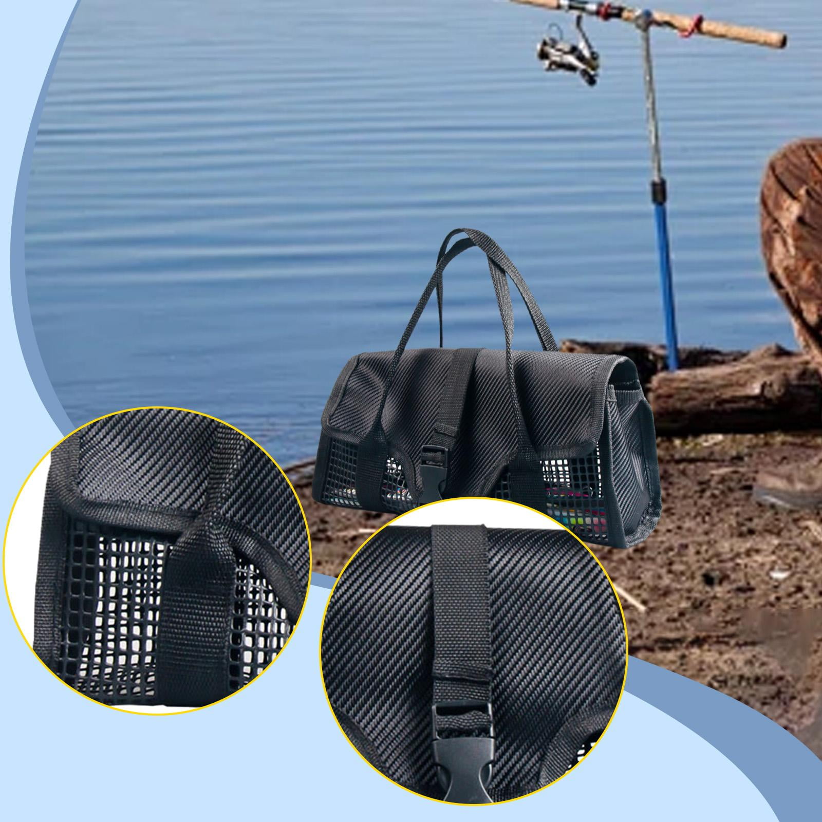 Fishing Jig Bag Lure Organizer Tackle Box Heavy Duty PVC with Padded Handle for Saltwater and Freshwater Anglers