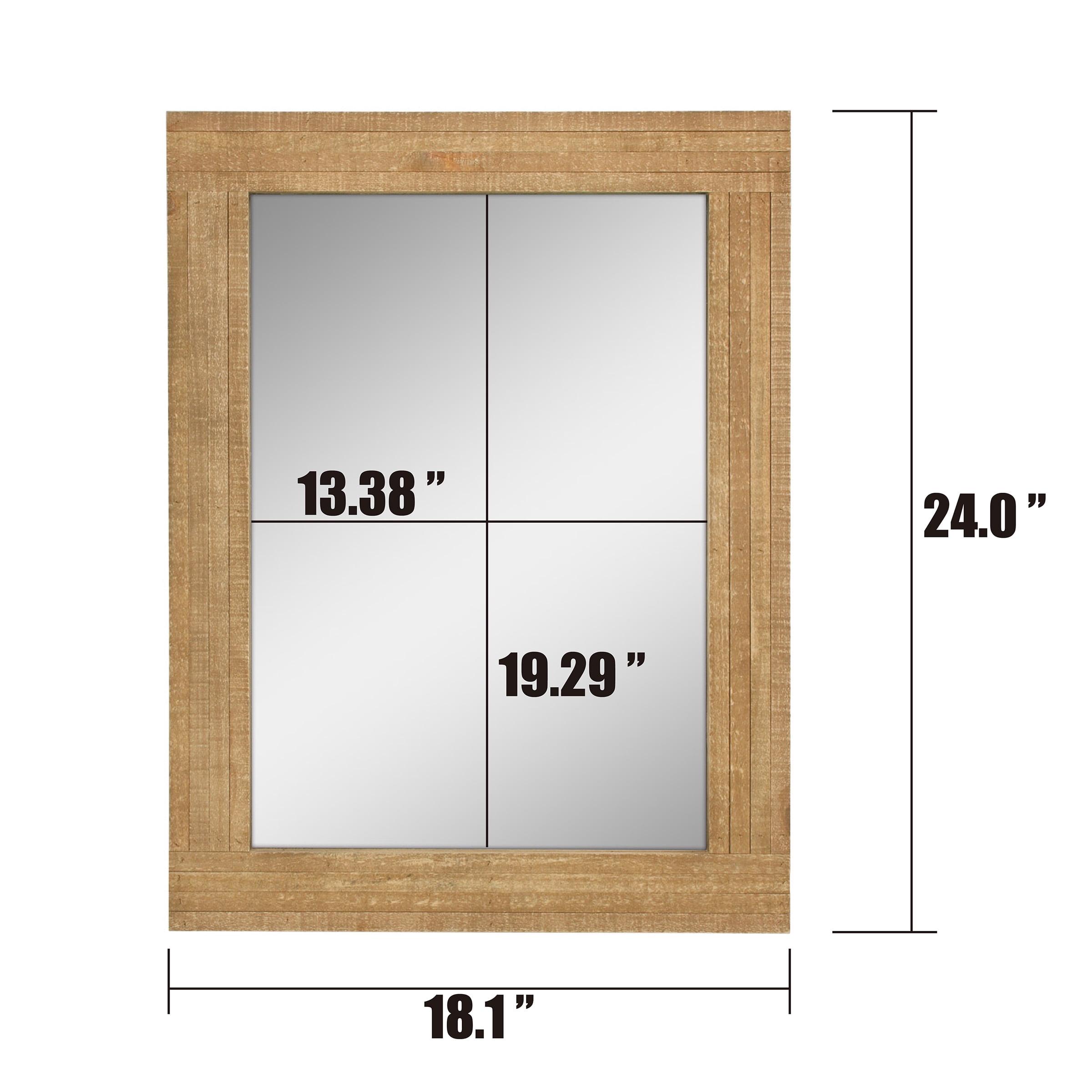 Stonebriar 24" x 18" Brown Country Rustic Rectangle Natural Wood Wall Mirror