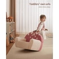thumbnail image 6 of Toddler Chair Comfy, Foam Kids Chair with Soft Teddy Plush, Toddler Reading Armchair with Cute Mushroom Designs- Rusty Red, 6 of 9