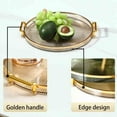 thumbnail image 2 of Acrylic Vanity Tray with Gold Handles, Decorative Serving Tray for Jewelry Comestic Candle Dish Plate, Vanity Counter Bathroom Table Organizer Amber (11.8 ''x 1.3” H), 2 of 15