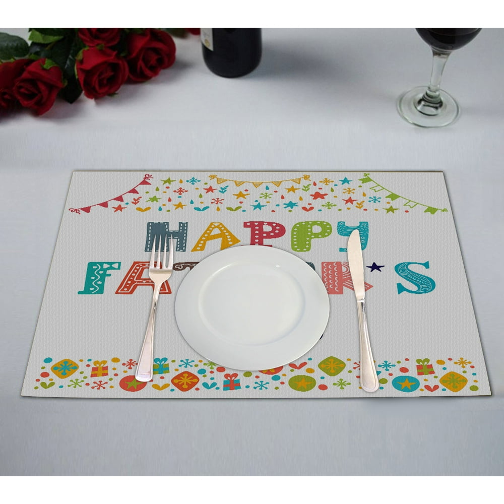 ABPHQTO Happy Father'S Day Best Dad Placemat 12x18 Inch,Set of 2 Table