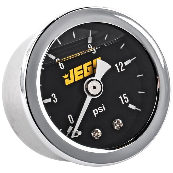 JEGS Fuel Pressure Gauge 1 1/2 in. Diameter [Liquid Filled]