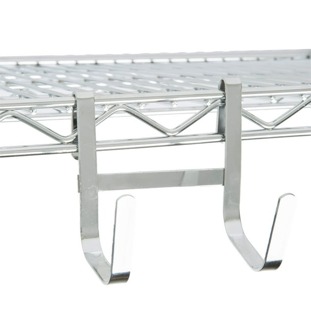 Large Chrome Double SnapOn JHook for Wire Shelving