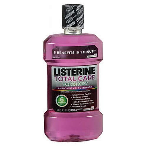 Listerine Total Care 1l Size 33.8z Listerine Total Care Anticavity Mouthwash Fresh Mint 1 Liter