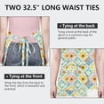 thumbnail image 6 of Pioneer Flower Floral Print Pattern Apron for Women and Men, Cotton Linen Waterproof with Pockets, Adjustable, 33x27 Inch for Kitchen, Gardening, BBQ, Salon, 6 of 6