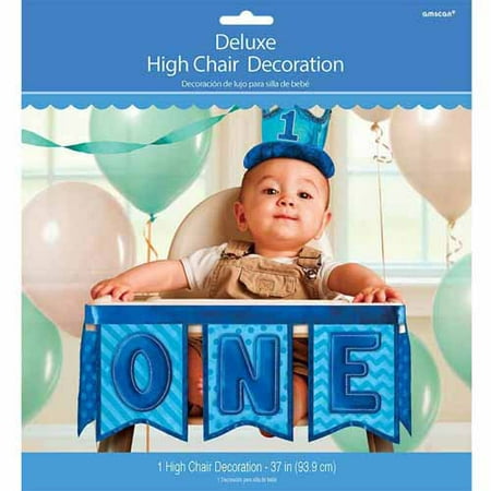 1st Birthday Deluxe High Chair Decoration Boy Walmart Com