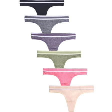 

247 Frenzy Women s Essentials PACK OF 6 Cotton Stretch Thong Underwear LP1551CT3